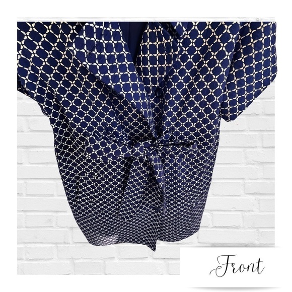 Access by Liz Claiborne Tie Front Double Breasted Short Sleeve Coat Size L EUC - Picture 2 of 9